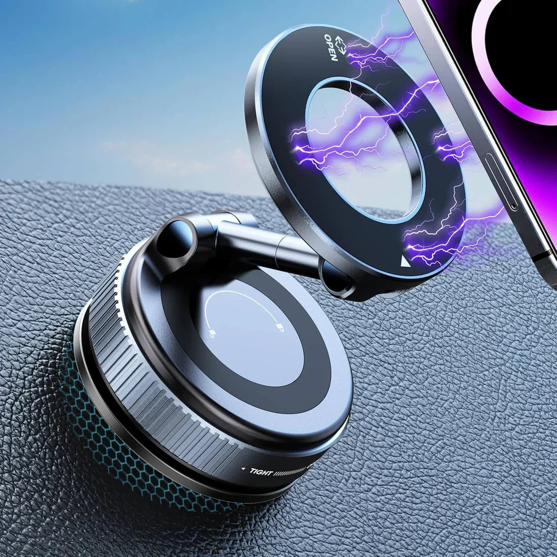 Magnetic + Vacuum Suction Phone Mount