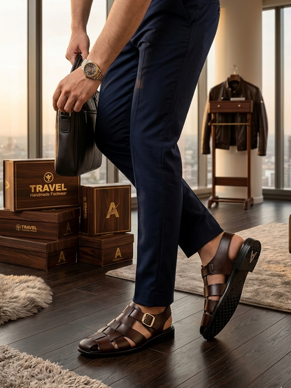 Men’s Premium Roman Leather Sandals – 6 Unique Styles & Colors Available