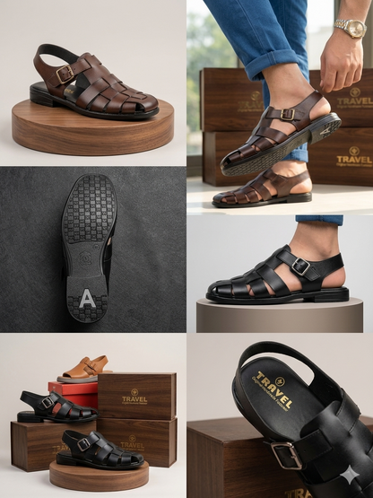 Men’s Premium Roman Leather Sandals – 6 Unique Styles & Colors Available