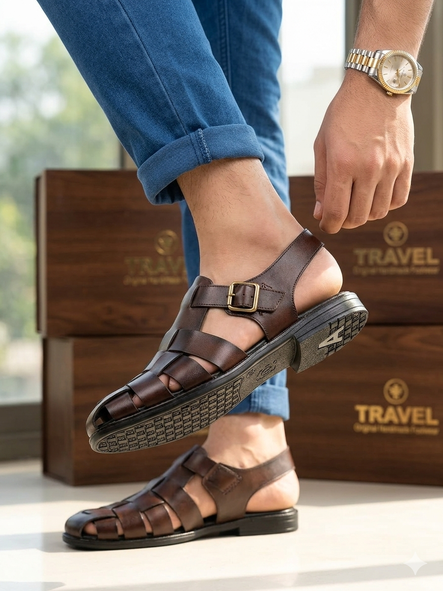 Men’s Premium Roman Leather Sandals – 6 Unique Styles & Colors Available