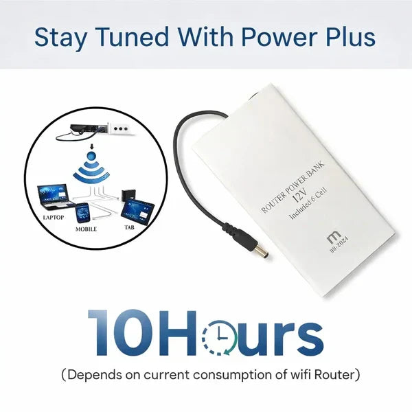 WiFi Router Power Bank (8–10Hrs Backup)