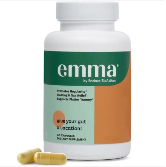 Emma Gut Health Relief Supplement, Doctor Endorsed Formula for Women & Men, Leaky Gut & Digestive Support for Constipation, Bloating & Gas Relief with Berberine, Resveratrol, Quercetin, 60 Caps,2-Pack